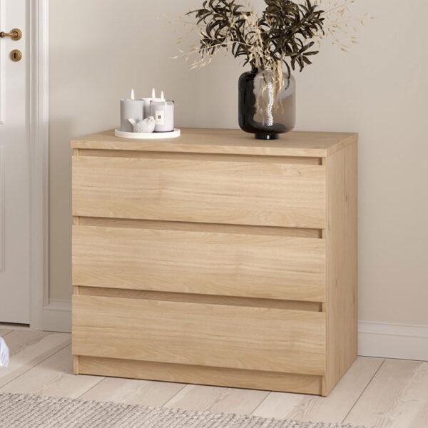 Moderno Chest of 3 Drawers in Jackson Hickory Oak | Self Assembly