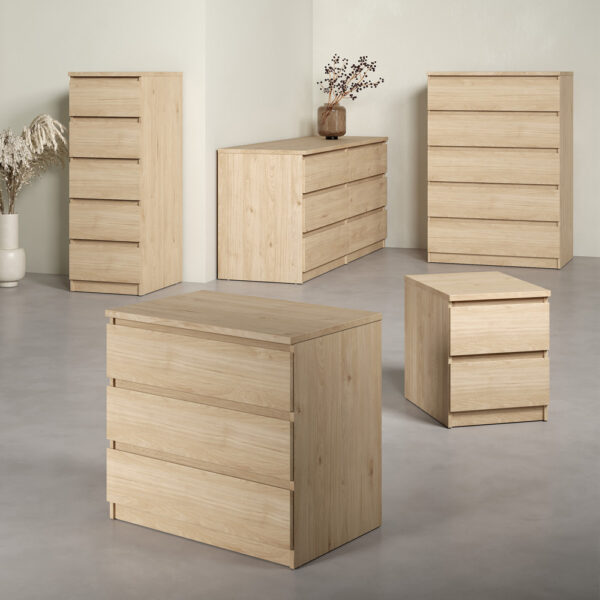 Moderno Chest of 3 Drawers in Jackson Hickory Oak | Self Assembly