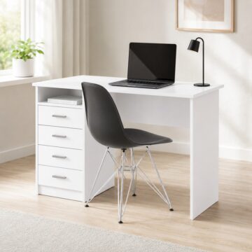 Ajax Plus White 4 Drawer Desk