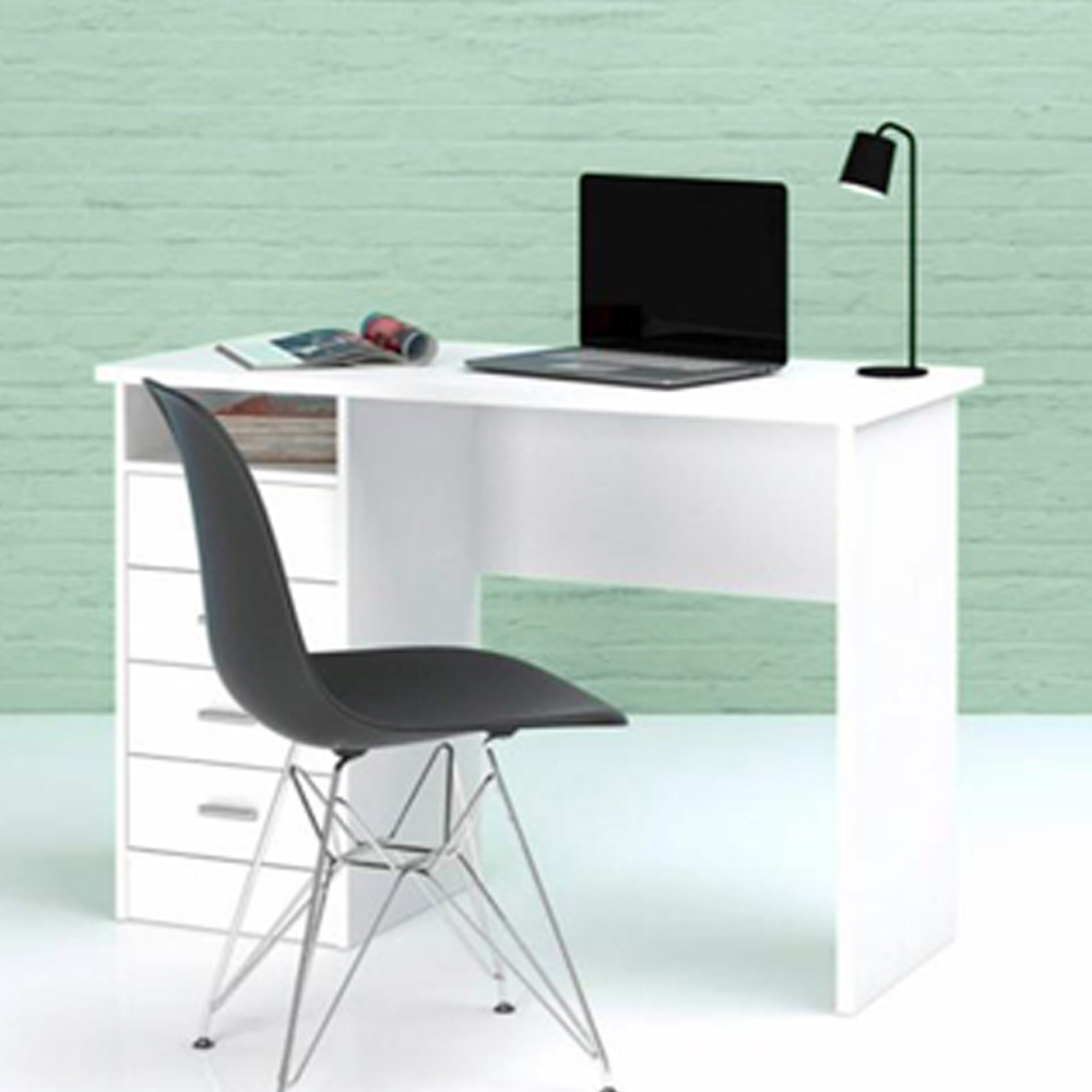 Ajax Plus White 4 Drawer Desk