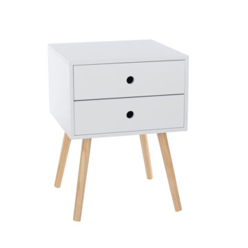 Staffa White 2 Drawer Bedside Cabinet