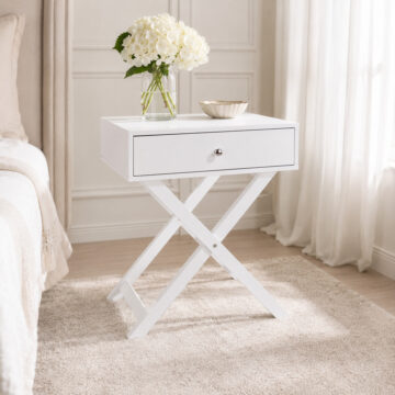 Staffa White 1 Drawer Petite Bedside Cabinet