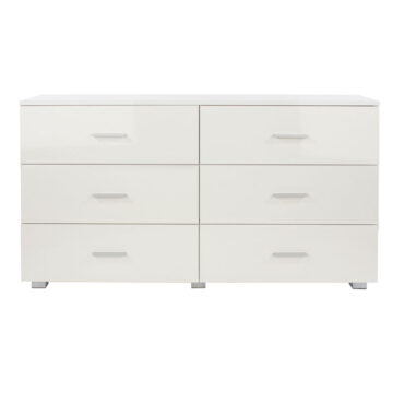 White Clermont 3 Over 3 Chest Of Drawers