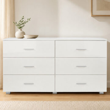 White Clermont 3 Over 3 Chest Of Drawers