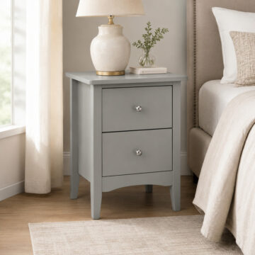 Saint Cloud Grey 2 Drawer Bedside Cabinet