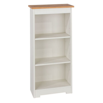 Thornton Soft White Low Narrow Bookcase
