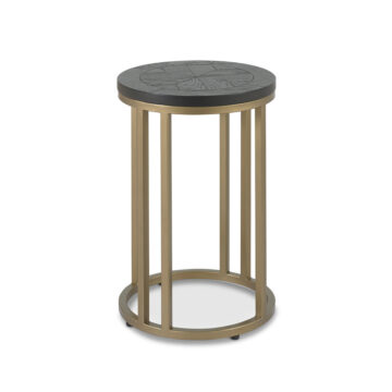 Salen Dark Ash Side Table | Brass Base