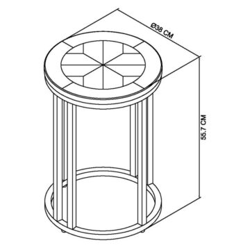 Salen Dark Ash Side Table | Brass Base