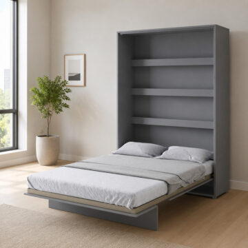 Vertical Wall Bed Concept 140cm | Grey Matt