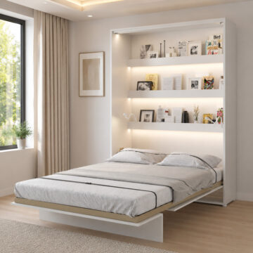 Vertical Wall Bed Concept 140cm | White Matt | Clearance