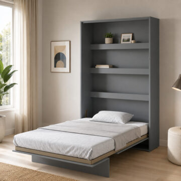 Vertical Wall Bed Concept 120cm | Matt Grey Finish