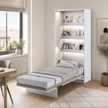 Vertical Wall Bed Concept 90cm | White Matt