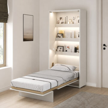Vertical Wall Bed Concept 90cm | White Gloss