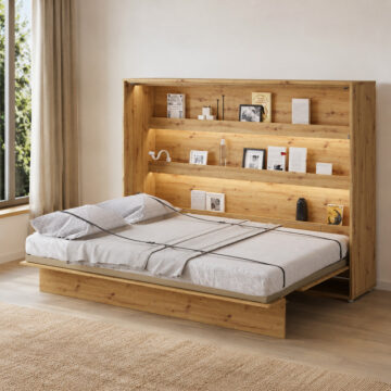 Horizontal Wall Bed Concept 140cm | Oak Artisan