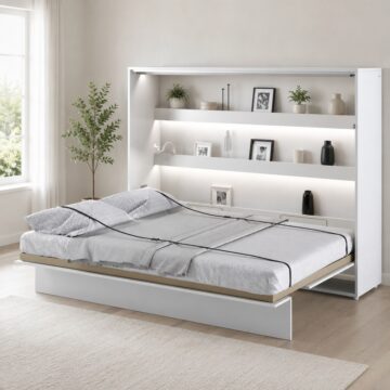 Horizontal Wall Bed Concept 140cm | White Matt
