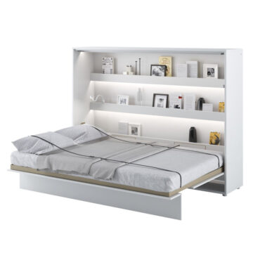 Horizontal Wall Bed Concept 140cm | White Gloss Finish