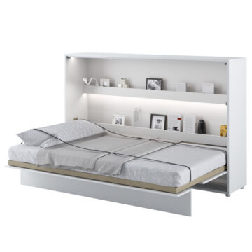 Horizontal Wall Bed Concept 120cm | Matt White Finish