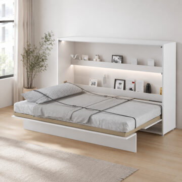 Horizontal Wall Bed Concept 120cm | White Matt