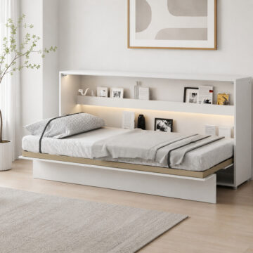 Horizontal Wall Bed Concept 90cm | White Matt