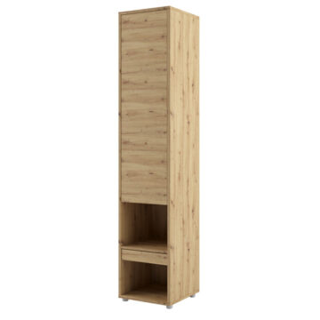Tall Storage Cabinet for Vertical Wall Bed Concept | Oak Artisan