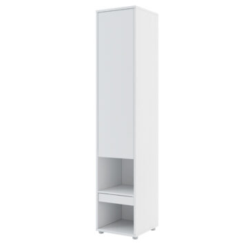 Tall Storage Cabinet for Vertical Wall Bed Concept | White Matt