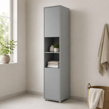 Tall Storage Cabinet for Vertical Wall Bed Concept | Grey Matt