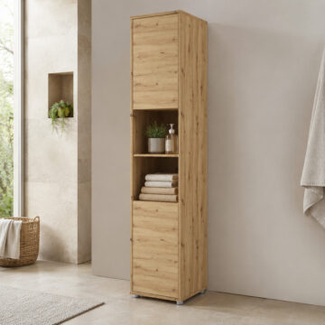 Tall Storage Cabinet for Vertical Wall Bed Concept | Oak Artisan