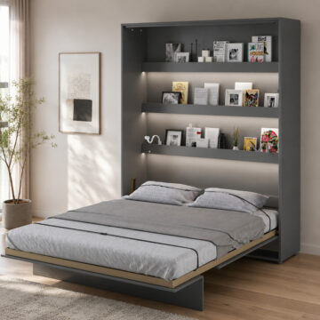 Vertical Wall Bed Concept 160cm | Grey Matt