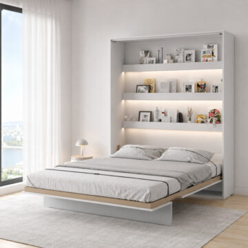 Vertical Wall Bed Concept 160cm | White Matt