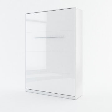 Vertical Wall Bed Concept 140cm | White Gloss Finish