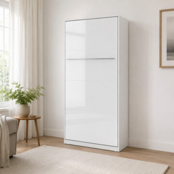 Vertical Wall Bed Concept 90cm | White Gloss