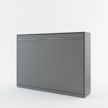 Horizontal Wall Bed Concept 140cm with Over Bed Unit | Grey Matt