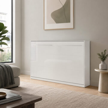 Horizontal Wall Bed Concept 120cm | White Matt