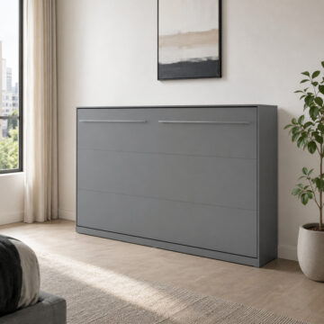 Horizontal Wall Bed Concept 120cm | Over Bed Unit | Matt Grey Finish