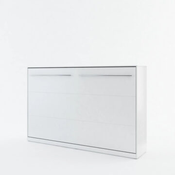 Horizontal Wall Bed Concept 120cm | Over Bed Unit | Matt White Finish
