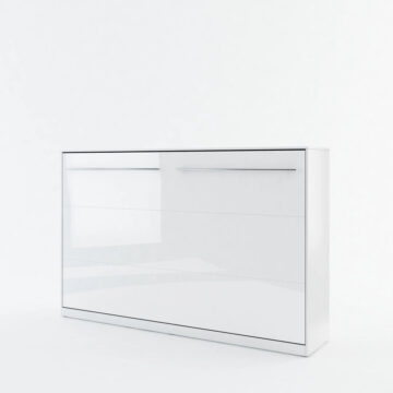 Horizontal Wall Bed Concept 120cm | White Gloss