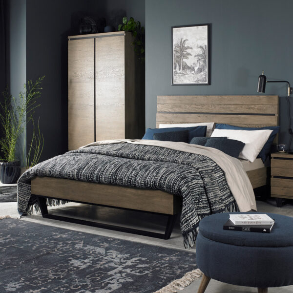 Wimborne Weathered Oak Low End Footend Double Bedstead