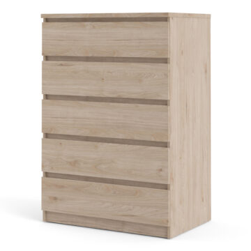 Moderno Chest of 5 Drawers in Jackson Hickory Oak