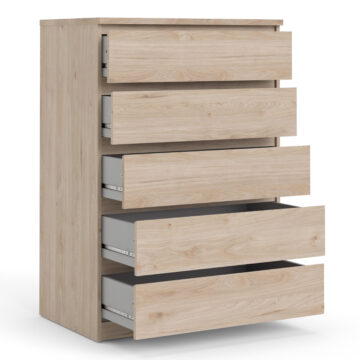 Moderno Chest of 5 Drawers in Jackson Hickory Oak