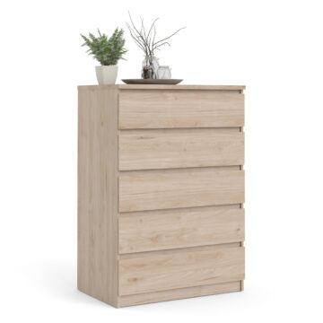 Moderno Chest of 5 Drawers in Jackson Hickory Oak