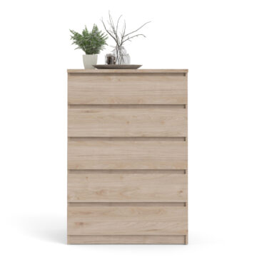Moderno Chest of 5 Drawers in Jackson Hickory Oak