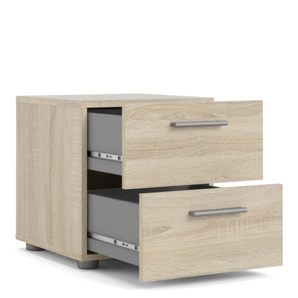 Rossi Bedside 2 Drawers in Oak | Self Assembly