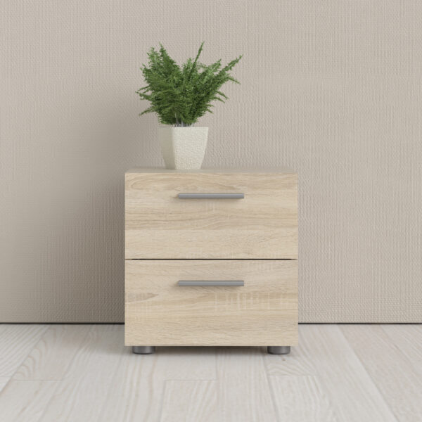 Rossi Bedside 2 Drawers in Oak | Self Assembly
