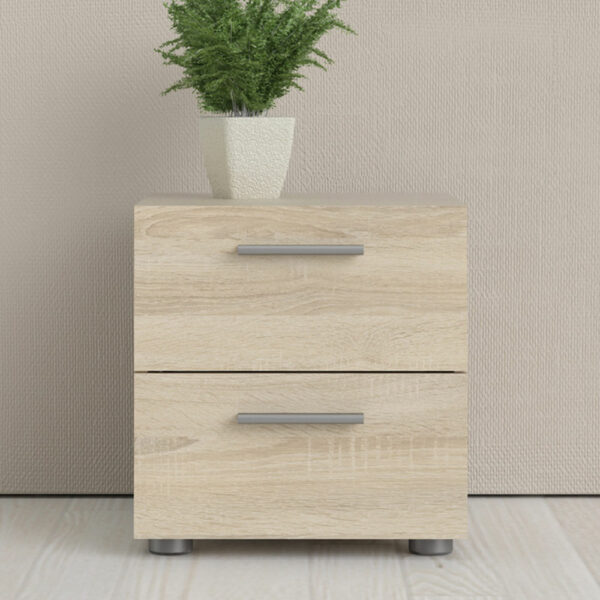 Rossi Bedside 2 Drawers in Oak | Self Assembly