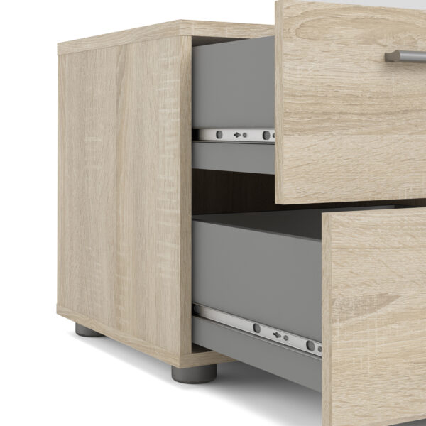 Rossi Bedside 2 Drawers in Oak | Self Assembly
