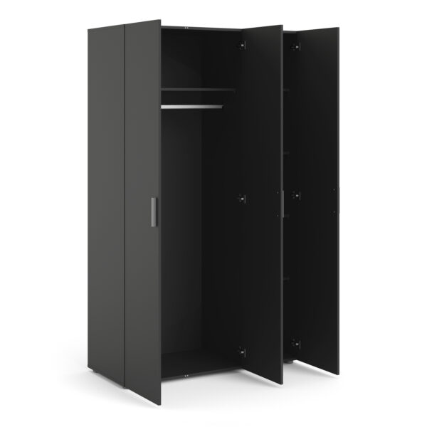 Rossi Wardrobe with 3 doors in Black