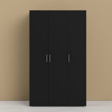 Rossi Wardrobe with 3 doors in Black