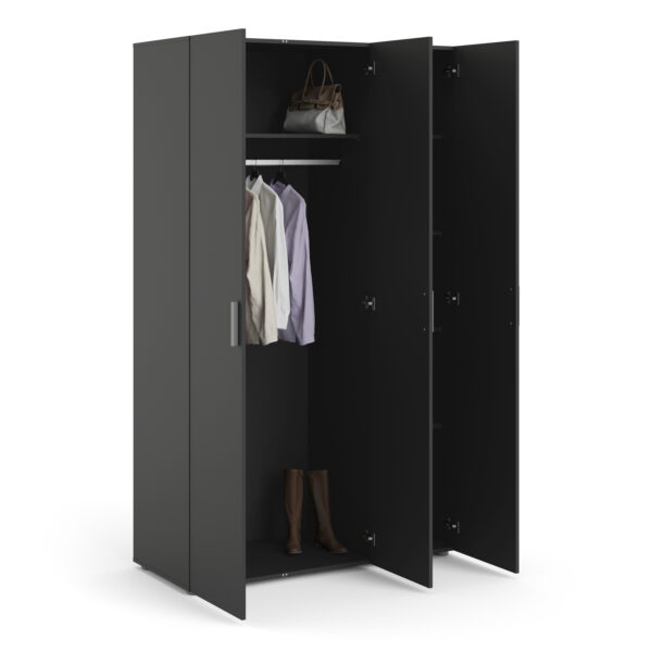Rossi Wardrobe with 3 doors in Black