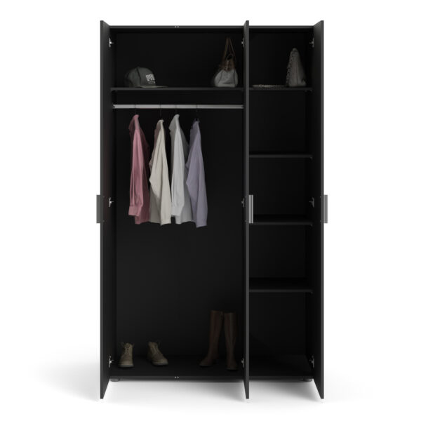 Rossi Wardrobe with 3 doors in Black
