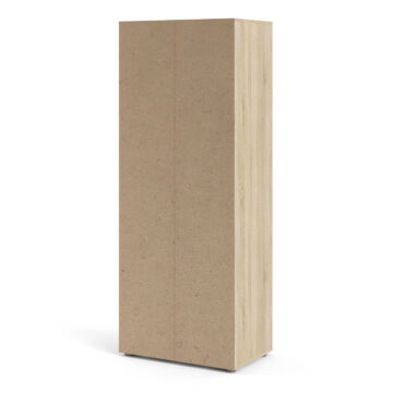 Rossi White High Gloss 2 Door Wardrobe | Oak Finish